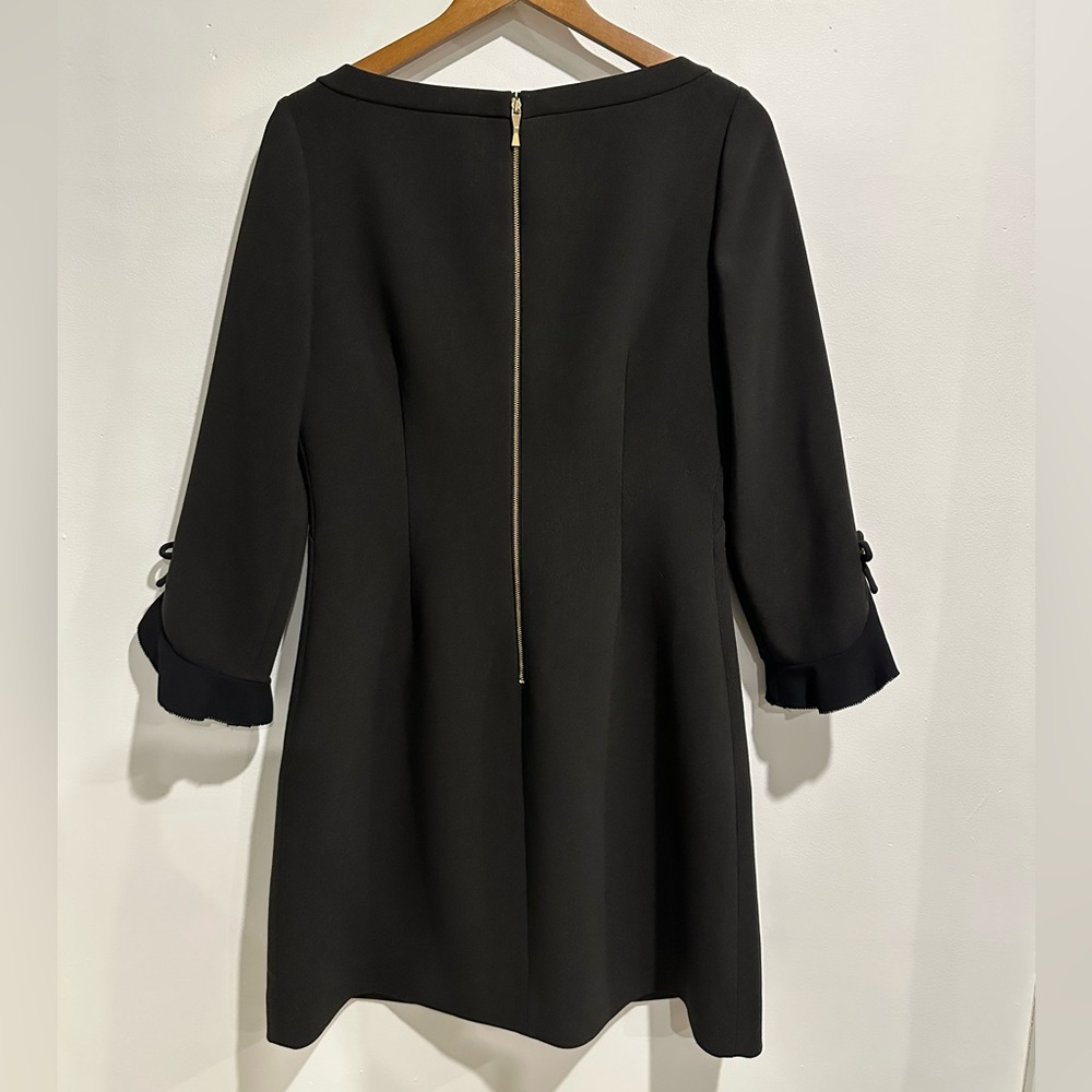 KATE SPADE Black Ruffle‎ Holiday Long Sleeve Dress Size 10 - Picture 5 of 7